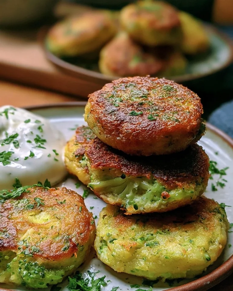 Galettes au brocoli prêtes à être servies, recette rapide et facile