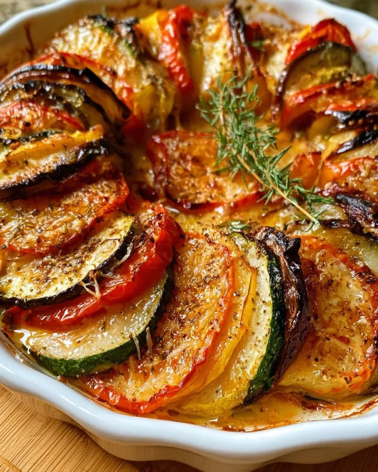 Gratin de légumes croustillants au parmesan fraîchement préparé