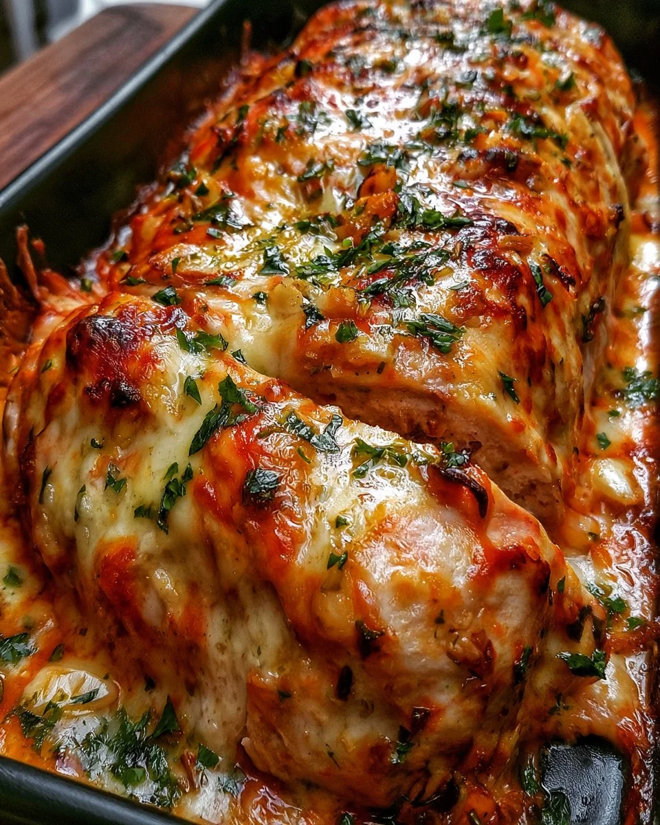 Pain de viande au poulet avec parmesan et ail