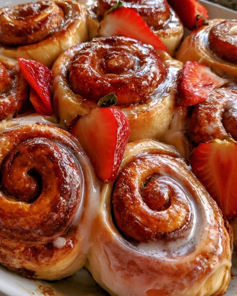 Roulés cannelle et fraises faits maison, délicieux et réconfortants